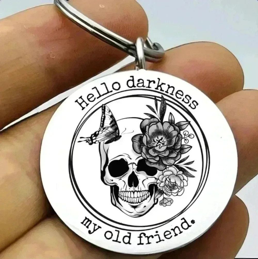 Hello darkness my old friend art skull Keychain